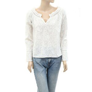Odd Molly Anthropologie Sun Seeker Floral Lace Blouse Top Cotton S-1